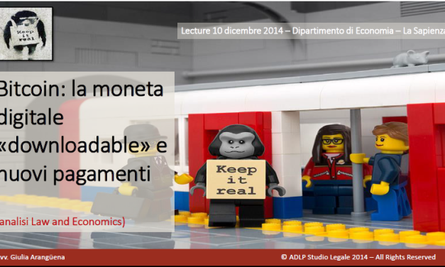 Bitcoin e criptovalute, rischi ed opportunita’ per il pagamento digitale – seminario la sapienza dicembre 2014