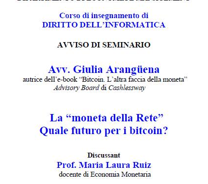 La moneta della rete, Università di Pisa dicembre 2014