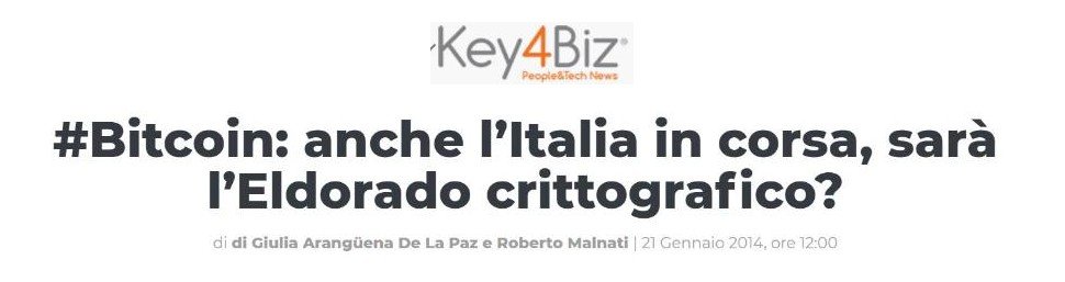 Key4biz, 21 gennaio 2014: «#Bitcoin: anche l'Italia in corsa, sarà l'Eldorado crittografico?»