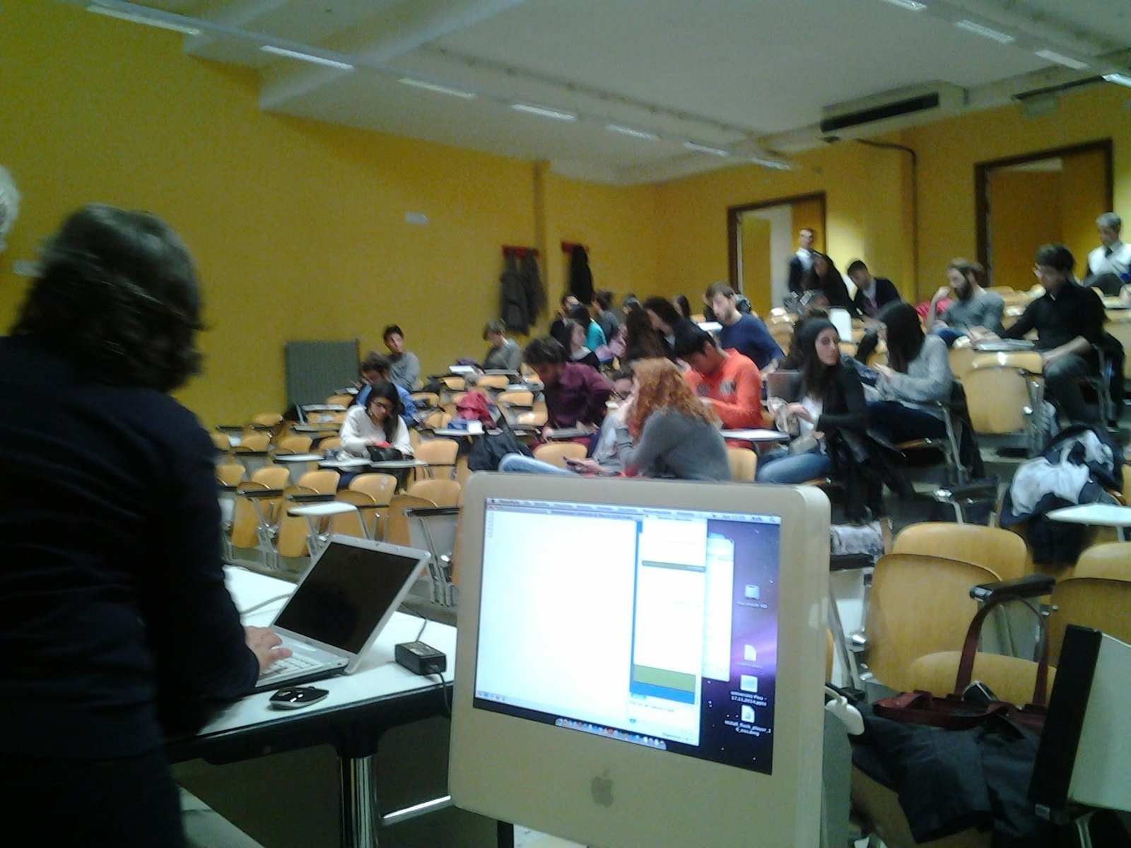 L'aula dell'Università di Pisa durante il seminario «La moneta della Rete», 1° dicembre 2014